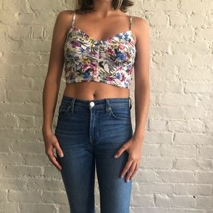Garage White Crop Top